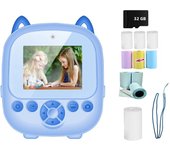 Thermal Instant Print Camera With 32G Card 1080P Children Mini Digital HD Video Camera Educational Toys Boy Girl Halloween Gift