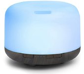 500ml difusor de Aceites Esenciales, sin BPA humidificador ultrasónico con Mando a Distancia Y 7 Diferentes Luces cambiantes - Apagado Automático sin Agua,Blanco