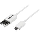 StarTech.com - Cable Adaptador 2m USB A Macho a Micro USB B Macho para Teléfono Móvil Smartphone - Blanco USBPAUB2MW