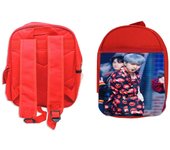 MERCHANDMANIA PACK MOCHILA ROJA Y ESTUCHE ikon Song dumb and dumber freedom school material grupo kpop cantantes