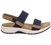 Cómoda  Sandalia mujer Josef Seibel ESTELLE-04 en suave nubuck azul. Ajuste velcros. Plantilla anatómica extraible. Línea ergonómica iGoDynamick con soporte estabilizador Altura 3,5 CM Referencia 97304380531