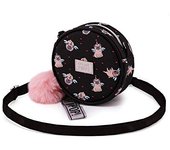 Oh My Pop Pug Small Round Shoulder Bag, Black