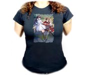 MERCHANDMANIA CAMISETA NEGRA MUJER Unnamed Memory isekai magia heroe serie anime oferta tshirt