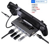 USB C Docking Station for Steam Deck Nintend Switch M.2 SSD HUB Type C to 4K@60Hz HDMI-compatible Gigabit Ethernet USB3.0 Hub