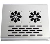 Disipador de metalico con 2 Ventiladores para Portátil，Base de enfriamiento del cojín del refrigerador del ordenador portátil con el soporte de 2 fans USB para los ordenadores portátiles 15 pulgadas o menos, material del metal