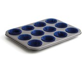 QUID SWEET GREY Bandeja Horno 12 Cupcakes Acero Pintado 36X17X3CM Negro   Antiadherente