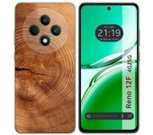 Tumundosmartphone Funda Silicona para Oppo Reno 12F 4G / 12 F 5G diseño Madera 04 Dibujos