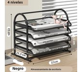 Mesh Letter Tray,Office Desk Paper Organizer with Sliding Trays for Desk Accessories, Office Supplies and File Storage, Black