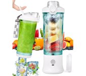 Extractor de zumos, batidora de vaso, Batidora Portátil de 600ml, minilicuadora Recargable Para el Hogar, la Oficina, el Camping y Los Viajes