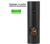 Juego De Molinillos Eléctricos De Pimienta Y Sal Con Base LED Regulable Recargable Herramienta De Cocina Ecológica Plástico