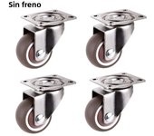 4Pcs Furniture Casters 360° Swivel Universal Heavy Soft Rubber Mute Wheel for Platform Trolley Chair Household Accessories