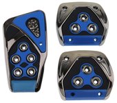 3X Universal Non Stainless Steel Brake Clutch Foot Pedals Manual Pads Rest Plate Covers, Blue