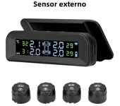 Smart car TPMS tire pressure monitoring system solar digital clock LCD display car tire pressure temperature safety alarm system