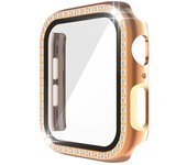 Glass+Diamond Watch Case for Apple Watch Series 8 7 6 SE 5 4 321 Screen Protector iWatch 45mm 41mm 44mm 40mm 42mm 38mm PC Cover