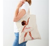 Cartoon Ballet Girl Printed Shoulder Bag Women Cute Supermarket Shopper Shopping Bags Ladies Eco Casual Tote Bag Canvas Handbags