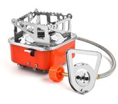 Estuva de gas portátil para camping, estufa de camping especializada para mochileros with piezoeléctrico encendido soporte estable resistant to Viento para acampar Y