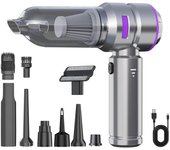 Aspirador de coche, 16000Pa Aspirador de mano de alta potencia, Aspirador de coche portátil inalámbrico, 3 velocidades, 11 accesorios 4 en 1 Mini Aspirador para coche Casa Oficina