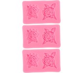 3 moldes de silicona para tartas con forma de rosa, con forma de flor de rosas vívidas, para decoración de tartas, chocolate, magdalenas y manualidades con azúcar