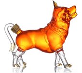 Decantador de whisky con forma de perro, decantador de vino de cristal con forma de animal del zodíaco, decantador de licor de 1000 ml para whisky, ron escocés y tequila.