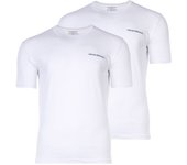 EMPORIO ARMANI Camiseta de hombre, 2-pack - CORE LOGO BAND, cuello redondo, algodón elástico CORE LOGOBAND