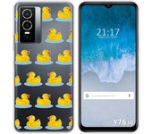 Funda Silicona Transparente para Vivo Y76 5G diseño Pato Dibujos