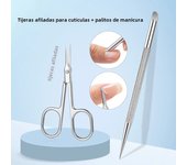 Nail Double-Ended Stainless Steel Circle Beveled Head Cuticle Pusher Remover Manicure Sticks Nail Dotting Tools Cuticle Scissors