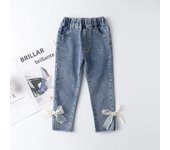 2023 New 2-7Y Jeans Girls Elegant Bow Denim Pants Sweet Bowknot Stretch Lovely Spring Child Trousers Toddler Kid Baby Pants