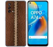 Tumundosmartphone Funda Gel Tpu para Oppo A74 4G diseño Cuero 01 Dibujos