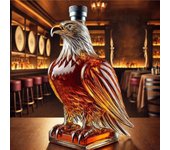 Decantador de whisky de cristal con diseño de águila, divertido para hombres, papás y esposos | Juego de decantador de whisky perfecto para decorar el bar del hogar (B)