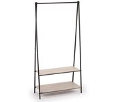 Perchero de pie MOA Vinthera 1 barra + 2 estantes negro 160 cm