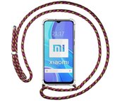 Tumundosmartphone Funda Colgante Transparente para Xiaomi Redmi 9 con Cordon Rosa / Dorado