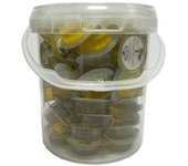 Deliex. 80 monodois de aceite de oliva en cubo, aceite de oliva virgen extra en pequeñas porciones de 10 ml x 80 tarrinas.