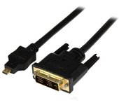 StarTech.com - Cable de 2m Adaptador Conversor Micro HDMI a DVI-D para Tablet y Teléfono Móvil - Convertidor de Vídeo para Dispo HDDDVIMM2M