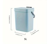 Space-Saving Quiet-Close Trash Can - 3/5L, Eco-Friendly Sealed Bin For Kitchen & Office, No Electricity Needed