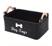 1pc Felt Pet Toy Box, Dog Toy Box, Storage Basket Chest Organizer For Organizing Pet Toys, Blankets, Leashes And Food