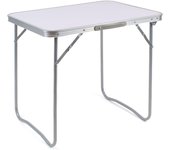 Mesa de Camping Plegable Multifuncional - Mesa Plegable en Madera MDF y Acero - Largo, 70 cm x Ancho, 50 cm - Color Blanco - Mesa Auxiliar para Jardín, Terraza, Balcón o Picnic