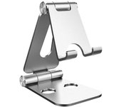 Tablet Stand, Dual Foldable Aluminum Holder Universal Phone Stand Holder Compatible with iPhone iPad and All 4-10 inch Devices