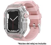 44mm 40mm Glacier Modification Kit Rubber Band For Apple Watch 9 8 7 45MM 41MM Transparent Mod Case For iWatch Series 6 SE 5
