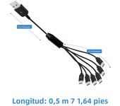 6 in 1 USB C Splitter Cable Multi USB C Cable Type C Male Charger Cable for iPhone 15 Android Samsung Tablet and TypeC Device