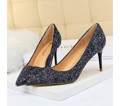 Women 7cm 9.5cm High Heels Bling Pumps Wedding Bridal Scarpins Sparkly Heels Lady Party Sequins Nightclub Evening Gold Red Shoes