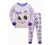 2 girls casual crew-neck animal print pajama sets