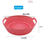 Silicone Air Fryer Baking Tray Circular Foldable Reusable Food Grade High Temperature Resistant and Easy to Clean Oven Mat