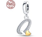 S925 Sterling Silver Heart Shape Letter Pendant Series Charms Fit Original Pandora Bracelet For Women Birthday Fine Jewelry Gift
