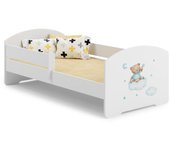 Cama de criança 140 x 70 colchão e estrado incluídos Kobi Luk Blue Bear