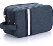 Travel Toiletry Wash Bag Dry & Wet Separation Men Dopp Kit Bag Gym Shaving Organiser Bag with 3 Compartments (Dark Blue) Colour Name:Dark Blue
