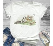 Lovely Style Pet Print T-Shirt Crew Neck Casual Short Sleeve T-Shirt Spring Summer Women's Clothing Fashion Simple Short Sleeve