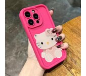 Sanrio Hello Kitty Makeup Mirror Phone Case For iPhone 16 15 14 13 11 12 ProMax XR XS MAX 7 8 Plus MINI Cute Cover Y2K Pink Girl