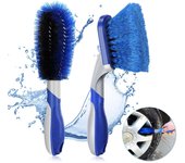 Cepillo de limpieza para automóviles, 2 piezas Cepillo de limpieza de llantas para cubiertas de ruedas (azul), cepillo de lavado de llantas que protege las superficies - Cepillo de detalles para automóviles, motocicletas y CIE