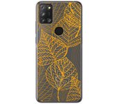 Tumundosmartphone Funda Gel Transparente para Alcatel 3X 4CAM diseño Hojas Dibujos