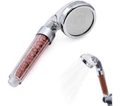 LIONSWAY - Alcachofa de ducha iónica, Cabezal de ducha iónica, Cabezal ahorro de agua, Alcachofa ducha triple filtro, Cabezal de iones negativos. Alcachofa de Ducha Ionica de Alta Presiòn, 3 Modos, Cabezal de Ducha Desmontable Portátil con Ahorro de Agua.